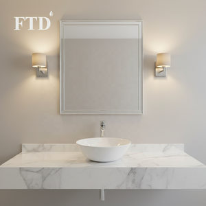 Lavabo Moderno in Ceramica Porcellanata da Appoggio, di Piccole Dimensioni, per Bagno di Hotel, Villa o Appartamento - Product Image 5