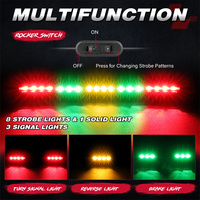 Barre lumineuse multifonctionnelle en aluminium super fine de 20 pouces, 12V, rouge, verte, jaune, pour camions tout-terrain