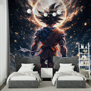 Papier peint mural vibrant Dragon Ball Goku <span class=keywords><strong>Super</strong></span> Saiyan pour salle de jeux, chambre à coucher, bureau à domicile, décoration murale intérieure avec scène dramatique - Product Image 2