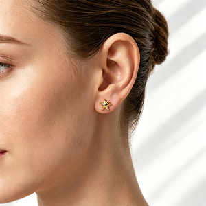 Pendientes de Moda con Baño de Oro de 18K, Diseño de Flor, Estrella de Mar y Geométricos, Joyería para Mujer para Fiestas - Product Image 2