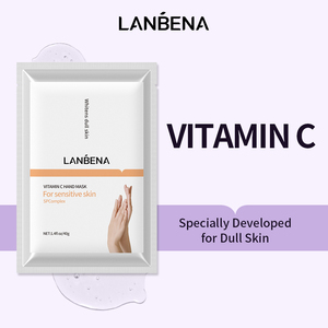 Masque en tissu pour les mains en coton à la Vitamine C, hydratant, éclaircissant et blanchissant, pour le soin des mains ternes à niveau SPA, format voyage - Product Image 2