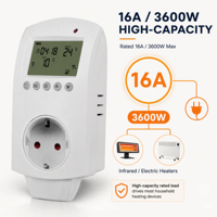 Enchufe programable para sistema de casa inteligente, enchufe de termostato con función Wifi