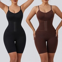 Body gainant amincissant sans couture en nylon, haute élasticité, contrôle du ventre, avec boutons, style européen-américain, taille XL