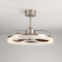 Ventilateur de plafond LED 6 vitesses 58W/70W avec télécommande, design moderne en aluminium et fer, style médiéval, réglable pour salons/salles à manger
