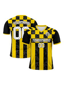 Jersey sepak bola kualitas tinggi kustom sublimasi cetak Jersey sepak bola kuning harga murah Jersey sepak bola lengan pendek - Product Image 3