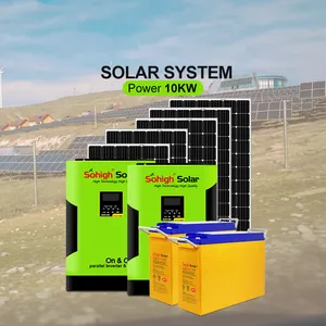 Sohigh 10kw Zonne-energie Systemen Hele Set Solar Generator Hot Koop Zonnepaneel En Batterij Voor Huis