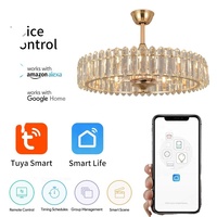 Ventilateur de plafond avec lustre en cristal 903B 50/66/76CM avec télécommande