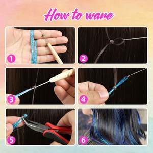 Amygirl – Magnifique cheveux synthétiques de 48 pouces, 20g, en fibre haute température, pailletés or et argent, colorés, tissage double machine, lisses et doux - Product Image 3