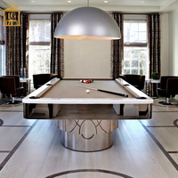 Nouvelle conception haut de gamme pour la maison, table de billard 2-en-1 portable (repas et billard 9 boules), 6-9 pieds, en acier inoxydable, personnalisable, qualité tournoi