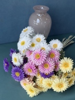 Meistverkaufte 6-Köpfige Seiden-Glückschrysanthemen Künstliche Blumen Lebendiger Farbstrahl Blumenstrauß für Heim- und Bürodekoration