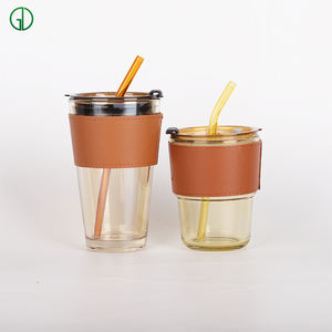 Taza de vidrio de borosilicato doble Guanshan, taza de <span class=keywords><strong>té</strong></span> transparente al vacío con aislamiento al vacío, con mango y paja - Product Image 6