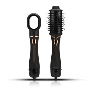 One Step 2 in 1 Hot Air Comb Hair Straightening Curling Brush Dryer Styling Interchangeable Hot Air Blow Dry Brush