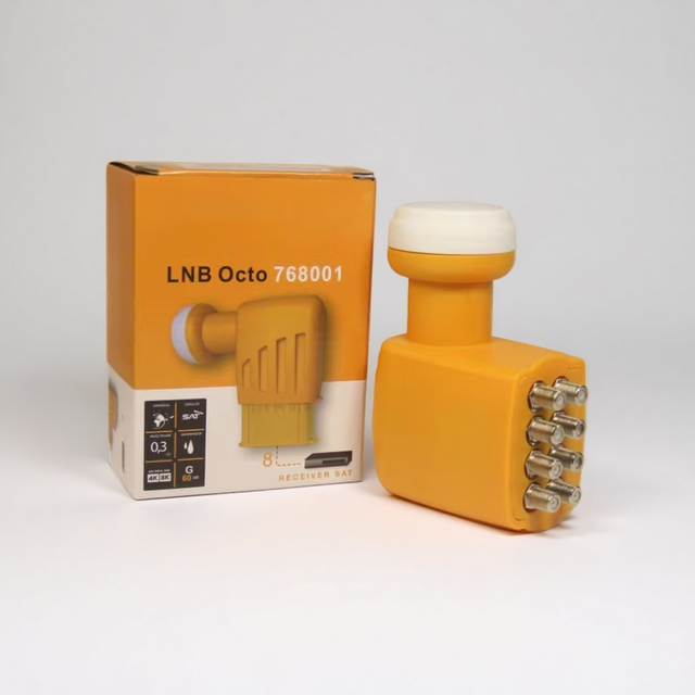 DIGICAST Full HD 8 Port LNB with 60-65dB Gain and 10.7-12.75GHz Input Frequency for Satellite Receiver