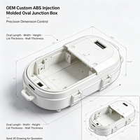 Boîtier de jonction ovale moulé par injection en ABS blanc OEM avec couvercle à clipser pour système de câblage électrique