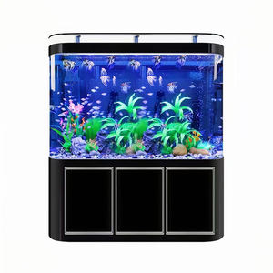 Stijlvol 25W Dubbel Afgerond Hoekglas <span class=keywords><strong>Aquarium</strong></span> Voor Eco-<span class=keywords><strong>Aquarium</strong></span> Huis/Kantoordecor Zout Water/Zoetwater Geplant Tanks Leven - Product Image 1