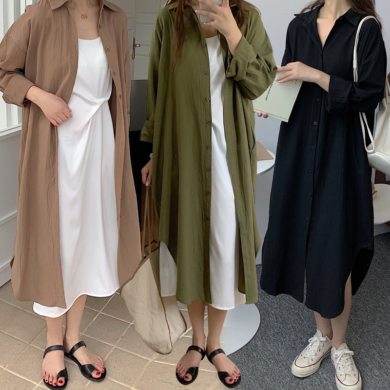 long dress shirt autumn The 10 Best Shirt Dresses for Fall