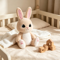 Peluche personnalisée adorable lapin tenant une carotte, jouet en peluche doux, poupée animale mignonne, cadeau, décoration de chambre d'enfant, souvenir de vacances, ornement