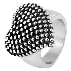 yunnique Heart Shaped <b>Titanium</b> Steel <b>Ring</b> Unisex Punk Hip Hop Jewelry Party Accessory - Product Image 5