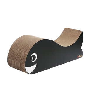 Zwarte walvisvormige milieuvriendelijke krabplank met aangepast logo, kartonnen doos van golfkarton, krabplank voor klauwenverzorging - Product Image 1