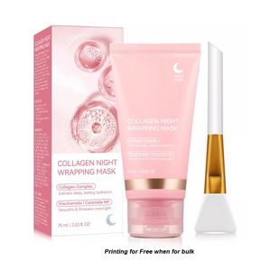 Masque de nuit en gel de collagène végétal transparent pour peaux grasses et sèches avec des bienfaits hydratants et anti-rides Logo privé - Product Image 2