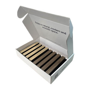 Paneles Acústicos de Madera Modernos de 96 Pulgadas de Altura, Marca LY, Modelo 96, Color Blanco, NRC 1.0, Diseño Gráfico Ecológico Insonorizante - Product Image 1