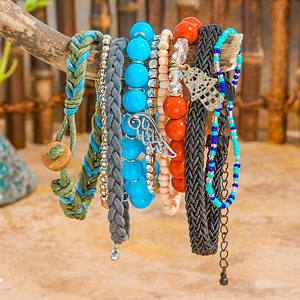 <b>Beaded</b> Bracelets <b>Set</b> Multicolor Bohemian Style Layered Stackable Jewelry For Women Men Fashion Accessory Gift - Product Image 3