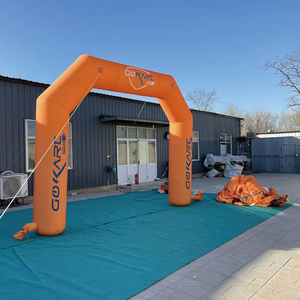 Gapura Inflatable Oxford 26 kaki yang Tahan Lama untuk Masuk dan Keluar, Dilengkapi Lampu LED Terintegrasi untuk Balap Triathlon dan Bersepeda - Product Image 1