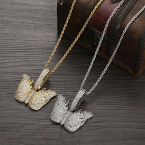 จี้ห้อยคอฮิปฮอปทองแดงฝังเพทายแบบซ้อน จี้รูปปีศาจสำหรับผู้หญิง - Product Image 2