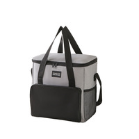 Tas Makan Siang Anti Air Berbahan Oxford Anyaman, Desain Kotak 18L, Dilengkapi Ritsleting, Portabel untuk Piknik Luar Ruangan 2 Orang