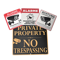 Plaque de surveillance en métal aluminium personnalisée, étanche et durable, résistante à la rouille, signalétique métallique d'alarme pour la sécurité à domicile et en entreprise