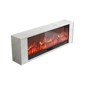 Modern Glass Electric Fireplace TV Stand with Remote Control Temperature Adjustable