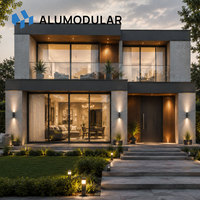 Maison modulaire à ossature aluminium entièrement meublée, bâtiment préfabriqué, aménagement personnalisé pour hôtel, appartement, livraison clé en main