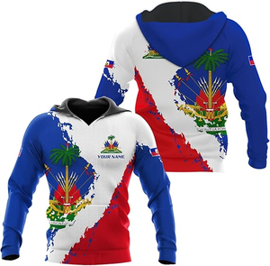 Fitspi Pays Culture Drapeau Caraïbes Mer Haïti Île Pull Hommes Femmes Survêtement Impression 3d Streetwear Harajuku Capuche En Gros - Product Image 5