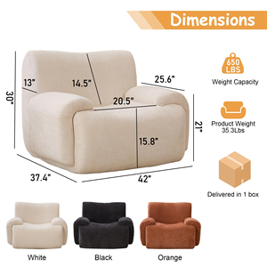 <span class=keywords><strong>Canapé</strong></span> nuage ergonomique et confortable pour une personne, idéal pour salon, salle de jeux et home cinéma - Product Image 3