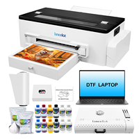 Paquete de Impresora DTF A3 L1800 de un Solo Cabezal, Kits de Impresión CMYK+W 110/220V con Cortador, Horno, Consumibles y Laptop