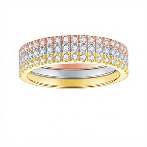 Bague de mariage décontractée Starsgem Fashion pour femme, en argent sterling 925, sertie de moissanite, trois couleurs, style classique - Product Image 2