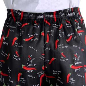 Pantalones de trabajo de chef rectos, pantalones de uniforme de restaurante de cocina estampados para chef - Product Image 4