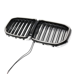 앞 범퍼 신장 그릴 LED 자동차 액세서리 교체 부품 Bmw X7 G07 2019-2023 대 한 더블 슬랫 광택 블랙 그릴 - Product Image 4