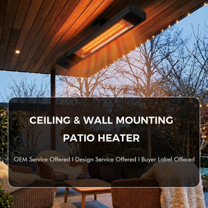 Calefactor de Patio Eléctrico Infrarrojo de Fibra de Carbono de Alta Calidad, Impermeable IP65, con Control Remoto para Montaje en Techo o Pared - Product Image 2