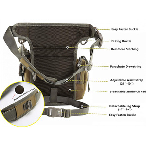 <span class=keywords><strong>Riñonera</strong></span> de cintura multiusos para senderismo, bolsa de pierna caída táctica para correr, <span class=keywords><strong>mochila</strong></span> para exteriores, Camping, motocicleta - Product Image 4