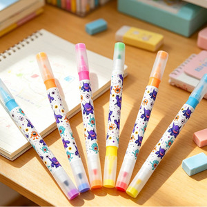 Pennarelli a Tema <span class=keywords><strong>Mostro</strong></span> che Cambiano Colore, 6 Pezzi, 12 <span class=keywords><strong>Colori</strong></span>, Doppia Punta, per Disegno Artistico Bambini, Cancelleria - Product Image 3