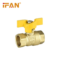 Vannes à gaz à poignée longue IFAN de haute qualité, mâle et femelle, à poignée papillon, en laiton forgé, vanne à bille à gaz
