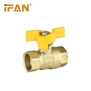 High Quality Free Sample IFAN 81052 Series Brass Ball FF Valve Gas Transport Butterfly Valve