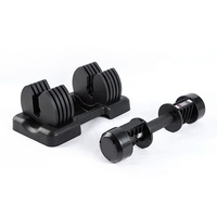 Musculation de luxe 10 Kg 15Kg Dumbells Ensemble d'haltères réglables 80 Lbs 20Kg Stand Handle Sport Haltère réglable