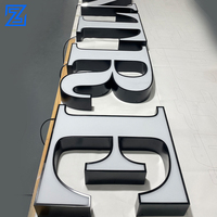 Enseigne en lettres en relief personnalisées avec LED, lettres en métal, logo 3D, enseignes lumineuses utilisées en extérieur