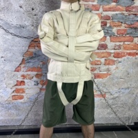 Veste de contention en toile robuste avec boucles métalliques pour la rétention maniaco-dépressive, combinaison de retenue pour l'asile, vêtement de bondage pour la psychiatrie et le BDSM