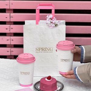 Custom Eco-Friendly <b>Biodegradable</b> Recyclable Disposable Luxury White Cardboard Food Packaging Embossing <b>Paper</b> Bags - Product Image 3