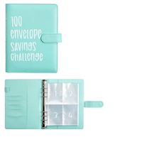 Carnet de notes à reliure économique en cuir PU A6, 6 anneaux, feuilles mobiles, organiseur d'argent, planificateur d'épargne, portefeuille