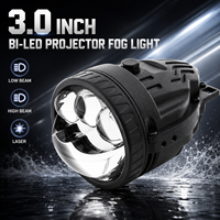 Projecteur de feux antibrouillard universel 3 pouces Bi-LED, lentille de projecteur, faisceau haut/bas, lampe antibrouillard laser, 12V 24V, éclairage LED pour voiture, accessoires d'éclairage automobile