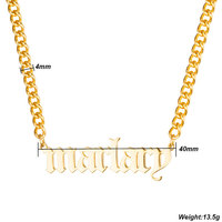 Collier personnalisé en acier inoxydable plaqué or 18K avec initiales